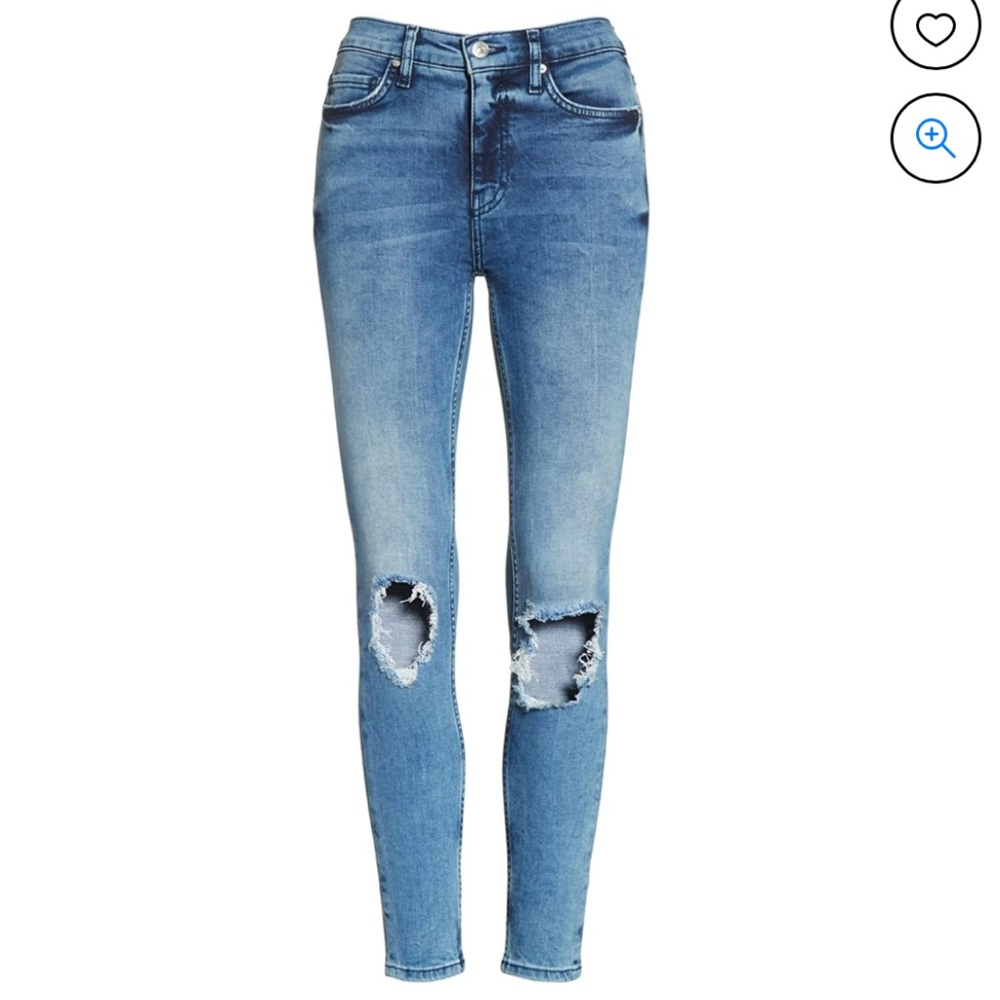 Free People Busted Knee Skinny Jeans Turquoise